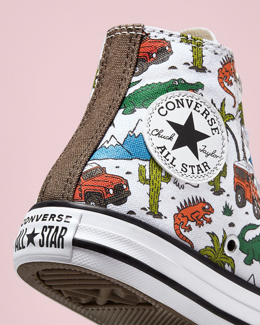 Tenisi Inalti Baieti Converse Chuck Taylor All Star Desert Explorer Albi Verzi | RO RFGCS193